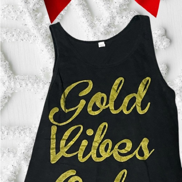 Black Kids Tank Tops - Gold Vibes Only & Topgun Jags All Stars - Picture 3 of 5